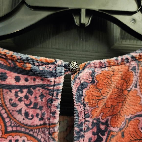 by Anthropologie Sz. S Blue Motif Dayna 100% Cotton Corduroy Mini Dress - Picture 13 of 16